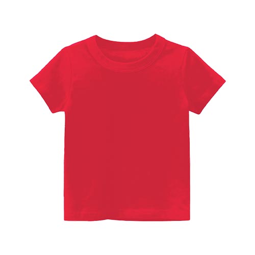 Camiseta 100% Algodón cuello redondo para Niño/Niña – Rojo – Fauca – FAUCA