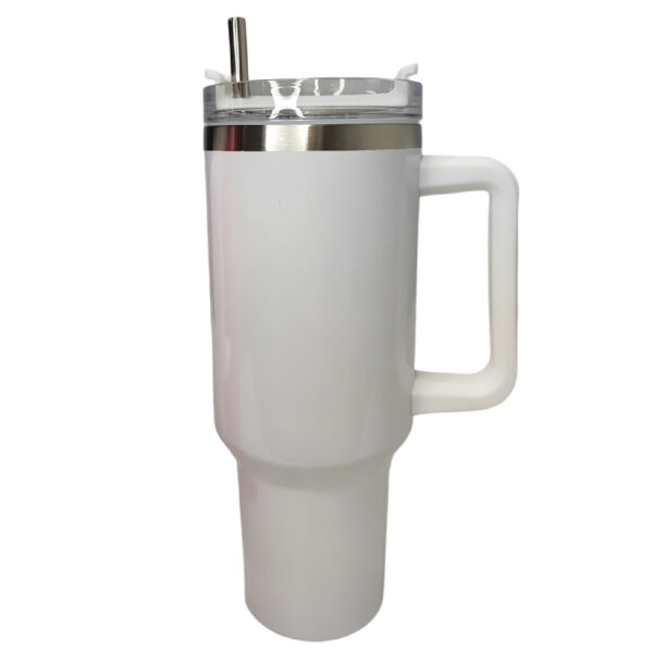 Tumbler blanco 40 oz con agarradera acero inoxidable 304