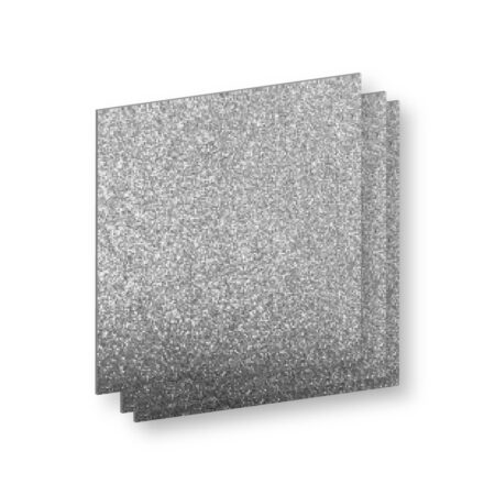 Vinil termo adhesivo 3D Puff escarchado Plata tamaño pliego 25 x 25 cm