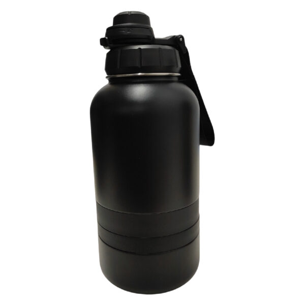 Botella 32oz negra con compartimiento Acero inoxidable 304