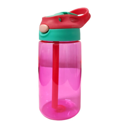 Botella infantil roja 500ml acrílica con tapa roja y verde evs