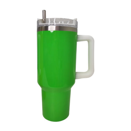 Tumbler verde neón 40 oz con agarradera acero inoxidable 304