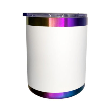 Vaso whiskero 350ml Blanco mate con fondo tornasol Acero inoxidable 304