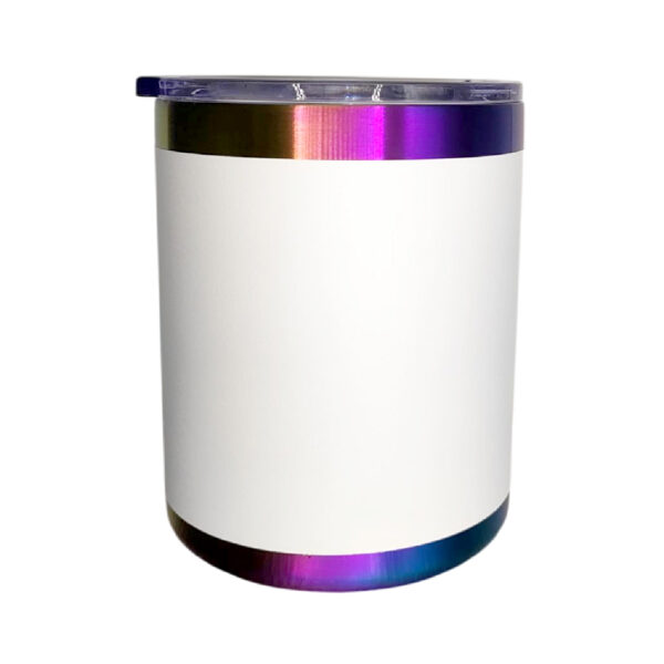 Vaso whiskero 350ml Blanco mate con fondo tornasol Acero inoxidable 304