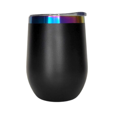 Coctelera 12oz negra mate con fondo tornasol Acero inoxidable 304