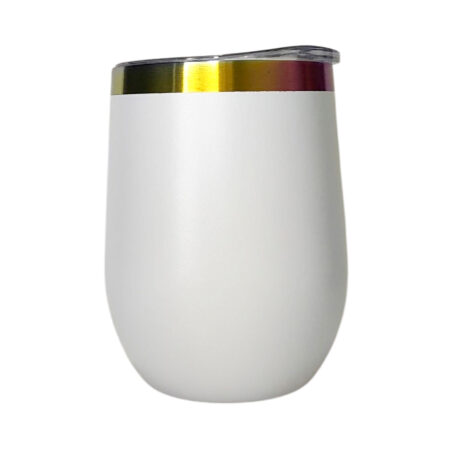 Coctelera 12oz blanca mate con fondo tornasol Acero inoxidable 304