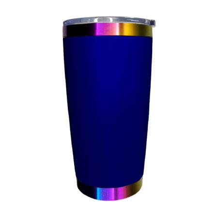 Tumbler 20oz Azul navy mate con fondo tornasol Acero inoxidable 304