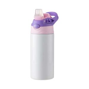 Botella Blanca 500ml niño tapa Rosa y Violeta Color Make