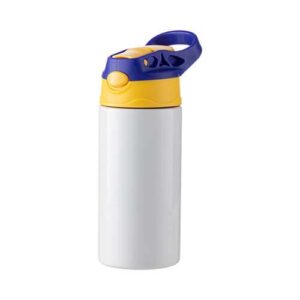 Botella Blanca 500ml niño tapa Amarillo y Azul Color Make