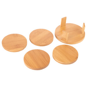 Juego de 4 posavasos de bambú redondos para sublimación 9.5cm