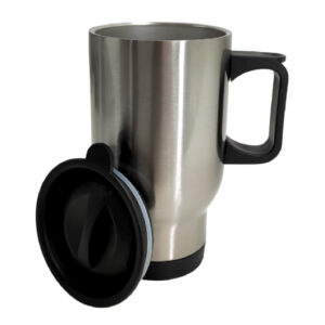 Jarra de viaje plata con agarradera y tapa 14oz Acero inoxidable 304 (Sublimación)