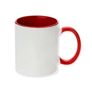 Taza de 11 oz - con Fondo y Agarradera Rojo.