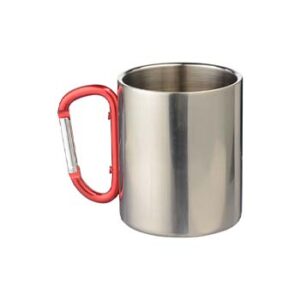 Taza acero inoxidable carabiner handle plata 300ml