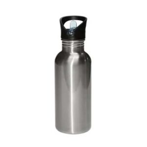 Botella Deportiva con Boquilla 600 ml - Plateado.