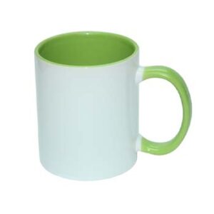 Taza de 11 oz - con Fondo y Agarradera Verde Claro.