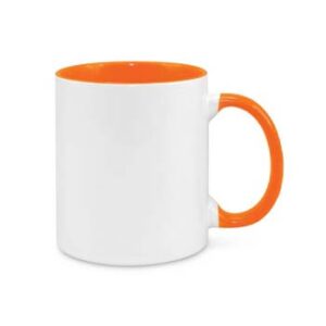 Taza de 11 oz - con Fondo y Agarradera Naranja.