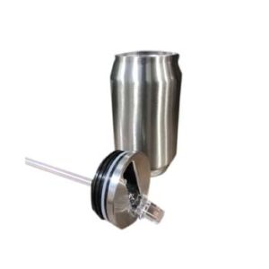 Botella coca cola 350ml plata con pajilla