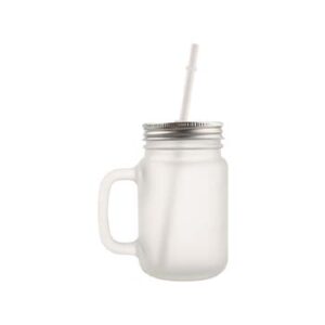 Mason Jar glaseada 12oz con tapa y pajilla