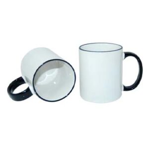 Taza de 11 oz - con Borde y Agarradera Negro.