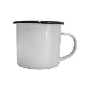 Taza Enamel 12oz borde negro Acero inoxidable 304