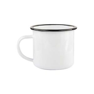 Taza Enamel 12oz borde negro