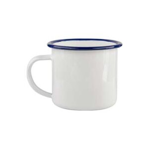 Taza Enamel 12oz borde azul