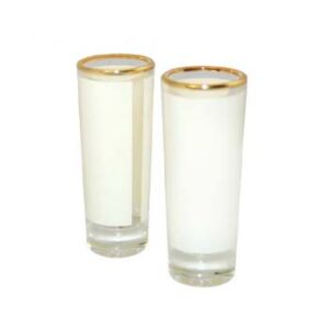 Vaso tequilero 3oz con borde dorado