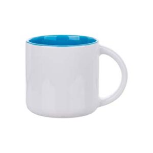 Taza de 14 oz - Bicolor - Celeste.
