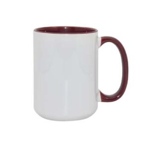 Taza de 15 oz - con fondo y agarradera marrón.