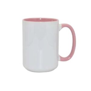 Taza de 15 oz - con Fondo y Agarradera Rosa.