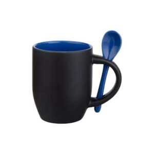 Taza Mágica de 11 oz con fondo y cuchara de color - Azul.