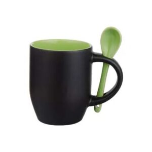 Taza Mágica con fondo y cuchara de Color de 11oz - Verde Claro.