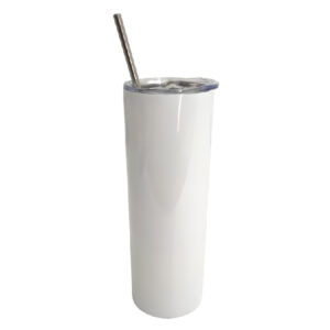Vaso térmico blanco de acero inoxidable con tapa y pajilla 600ml Acero inoxidable 304