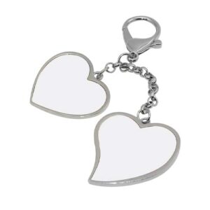 Llavero de dos corazones con cadena