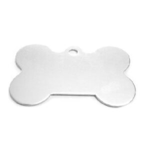 Placa de aluminio plata con forma de hueso