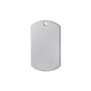 Placa militar de acero inoxidable 5x3cm (Grabado Láser)