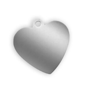 Placa de identificación en forma de corazón