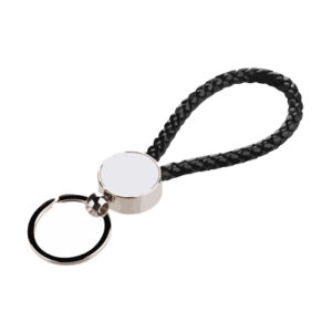Llavero redondo trenzado negro