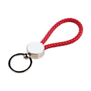 Llavero redondo trenzado rojo