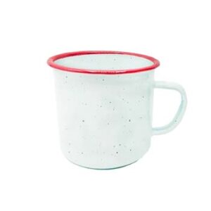 Taza Enamel(Peltre) 11oz borde rojo Color Make