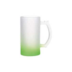 Jarra cervecera glaseada de 16oz con degradado verde