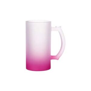 Jarra cervecera glaseada de 16oz con degradado fucsia