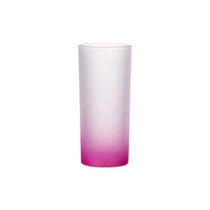 Vaso de vidrio de 10oz con degradado fucsia