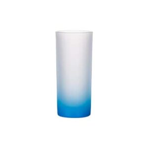 Vaso de vidrio de 10oz con degradado celeste