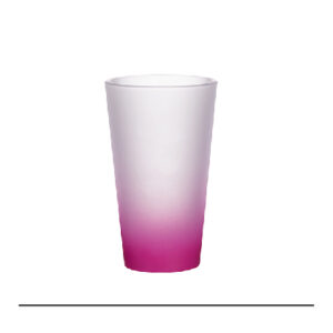 Vaso de vidrio de 17oz con degradado fucsia