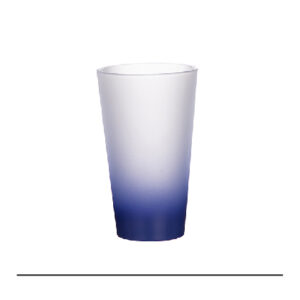 Vaso de vidrio de 17oz con degradado azul