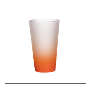 Vaso de vidrio de 17oz con degradado naranja