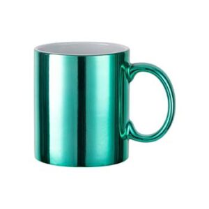 Taza metalizada 11oz color verde esmeralda