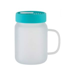 Jarra mason glaseada 20oz con tapa de silicón verde menta