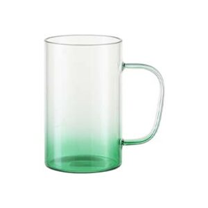 Jarra cervecera transparente con degradado verde 18oz
